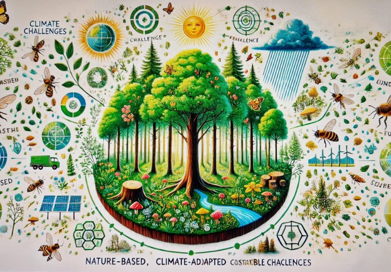 En ai-genererad bild illustrerar skogen och dess relation och funktion