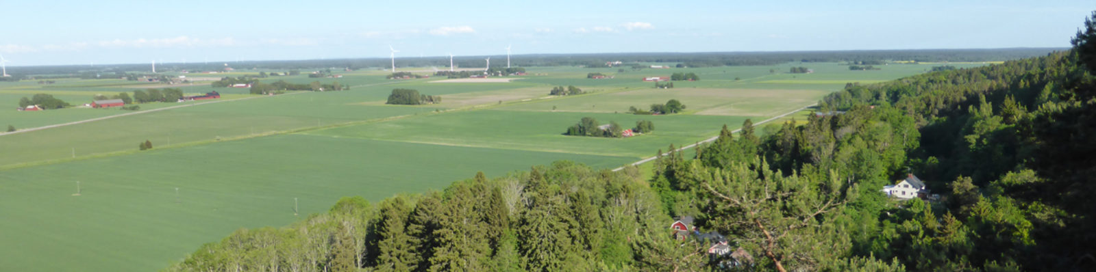 Varaslätten sommartid, utsikt från Hunneberg