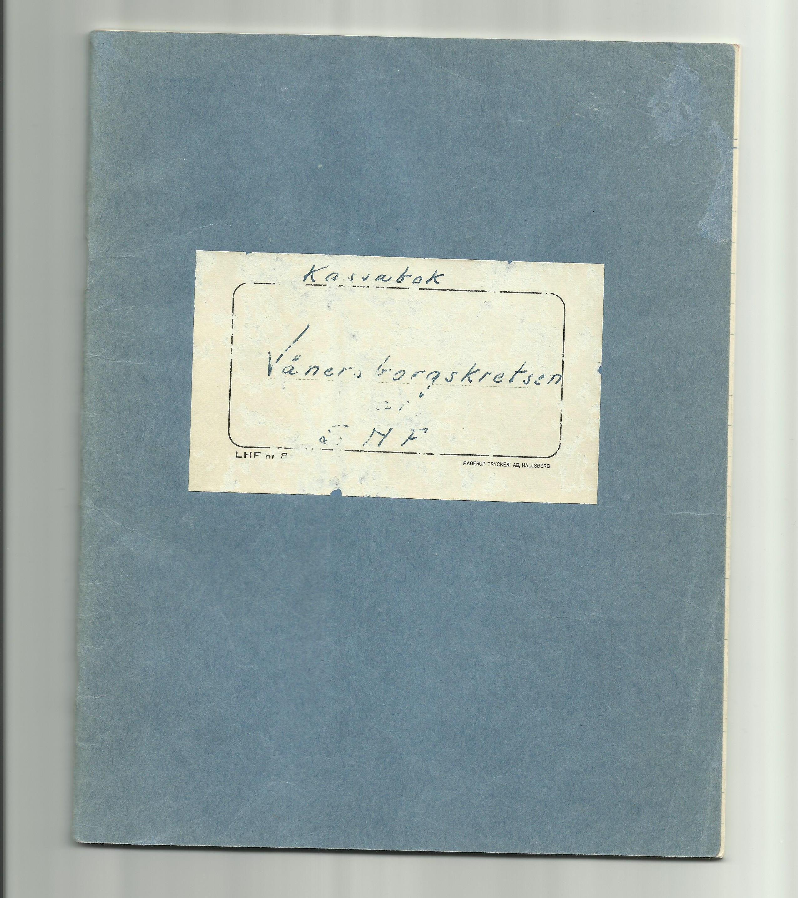 Naturskyddsföreningen_Vanersborg_kassabok_1963_framsida