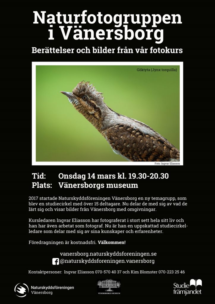 Affisch Naturfotogruppen 20180314 Vänersborgs museum