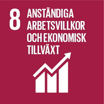 Globala målen Agenda 2030 nr 8 anständiga arbetsvillkor och ekonomisk tillväxt