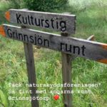 Skylt kulturstig Grinnsjö runt 2020 naturreservat Hunneberg Vänersborg