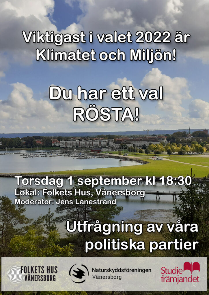 Affisch partiutfrågning Vänersborg valår 2022