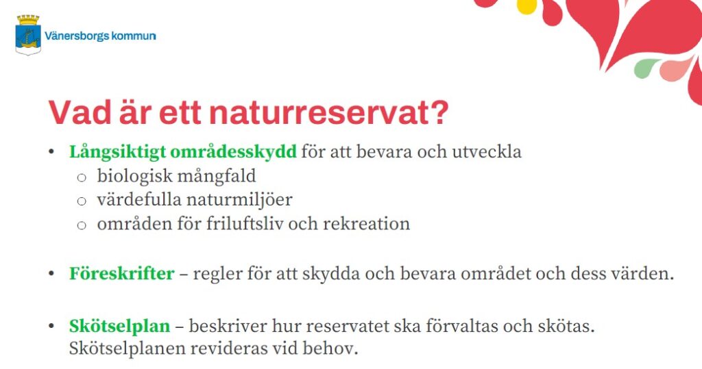 Bild från presentation Vad är ett naturreservat Vänersborg Lillån